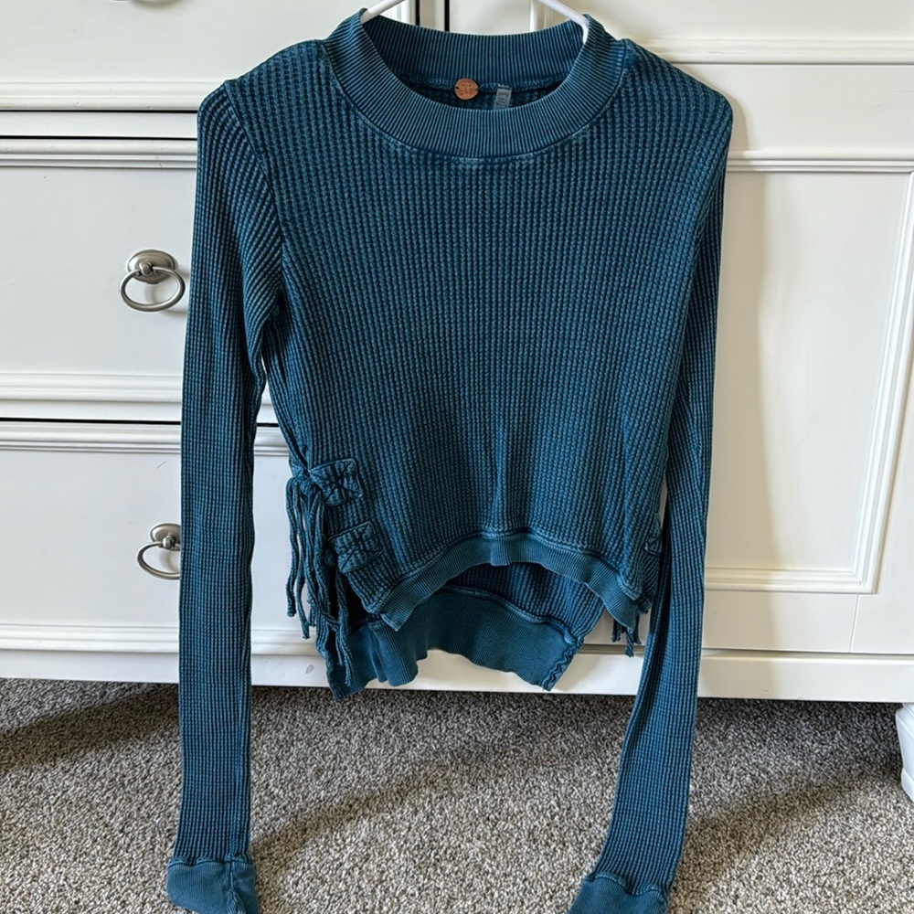 Free People Waffle Sweater